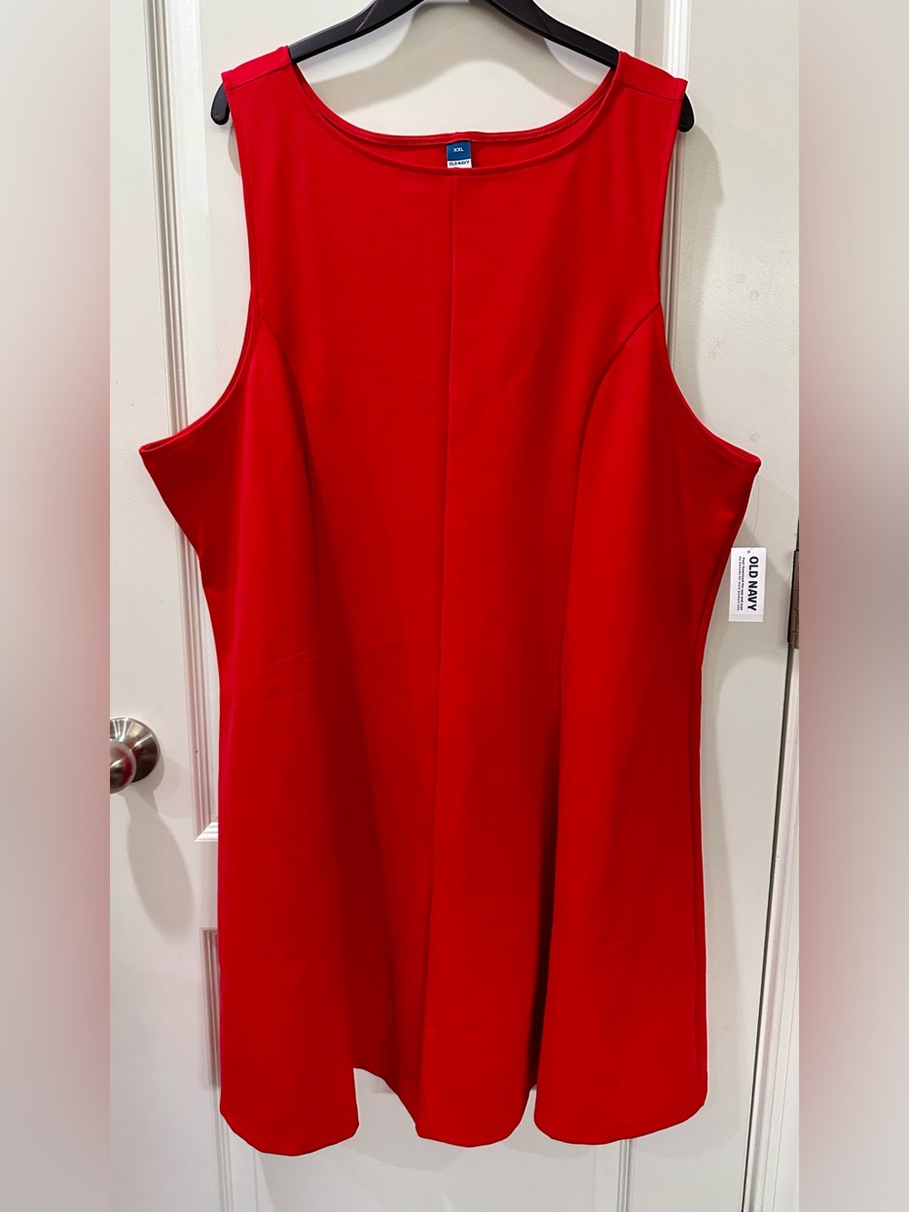 Old Navy Red Sleeveless Knit Shift Dress XXL NWT Stretch Classic Career